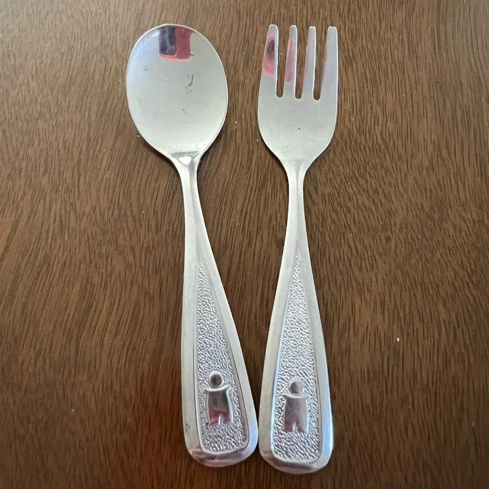 Vintage Avon Deluxe Stainless 80 The First Years Baby Fork Spoon Taiwan Flatware